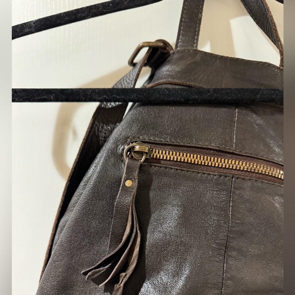 Tano Stylish Brown Leather Backpack - Picture 6 of 16